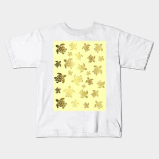 GOLDEN Sea Turtle Love Kids T-Shirt